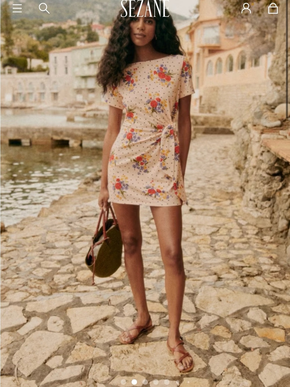 Sezane Pippa Short Dress Romantic Coquette Chic Floral Print Women’s Size Small